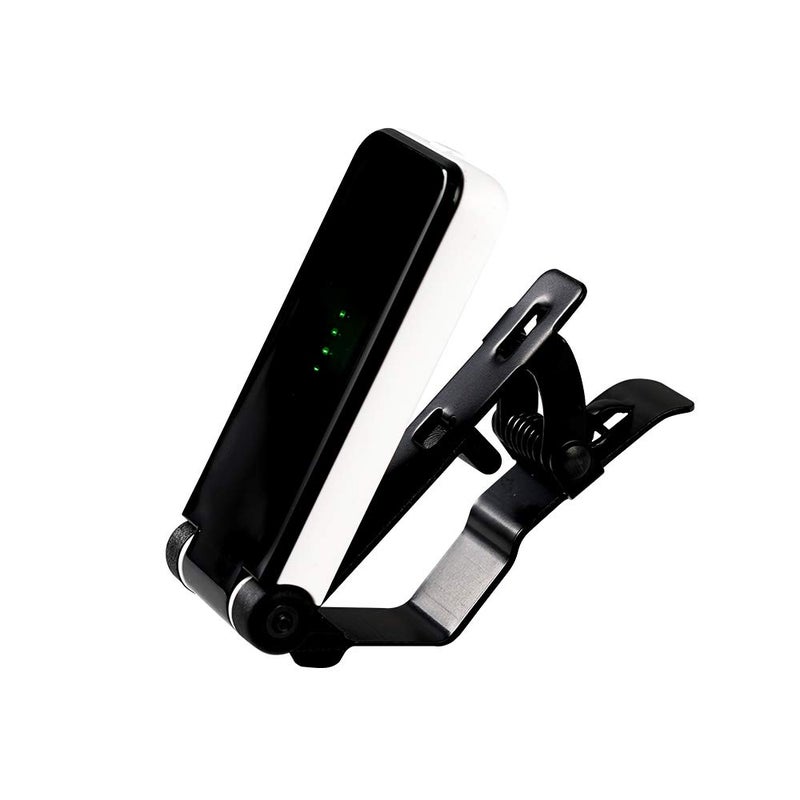 FLAMMA Guitar Tuner Clip On Tuner for Electric Guitar Bass Tuner Ukulele Tuner Power Saving Mode LED Display Metal Clip (White) - Image 4