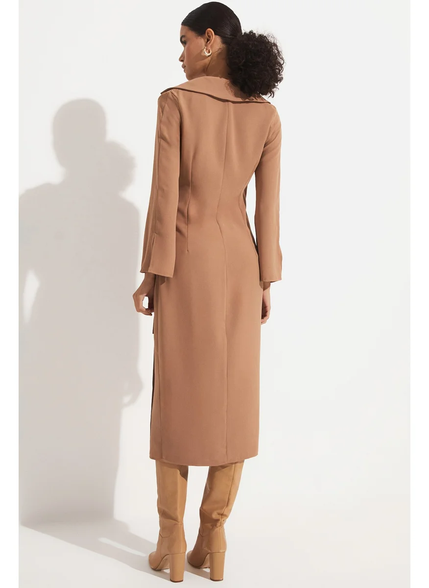JUNE Double Breasted Midi Dress