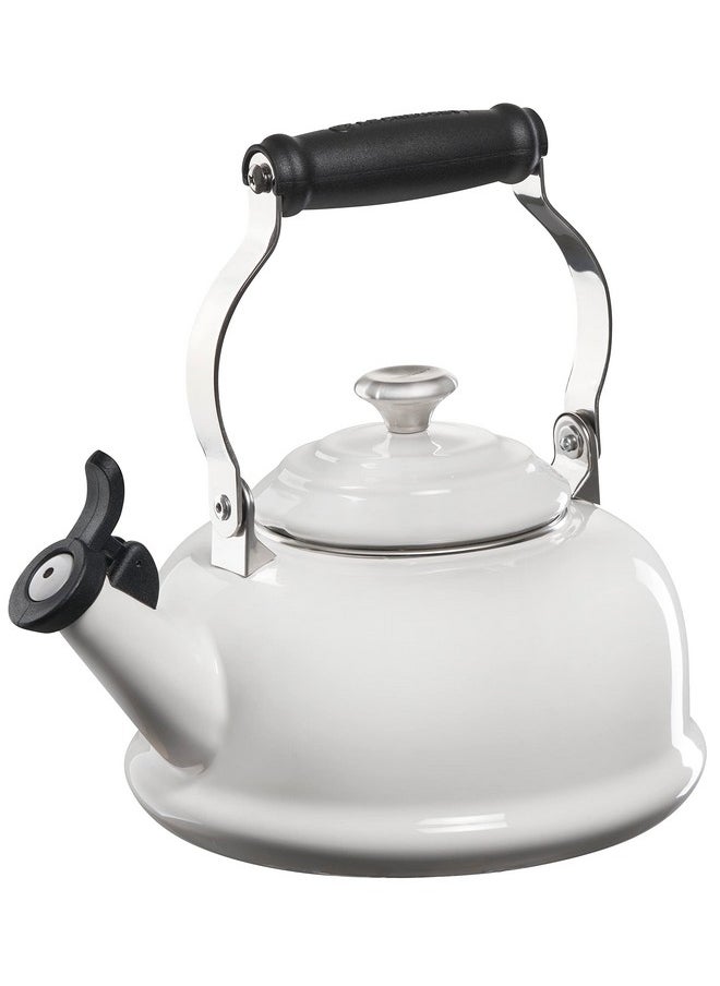 Le Creuset Le Creuset Enamel On Steel Whistling Tea Kettle with Metal Finishes, 1.7 qt., White  - Image 1