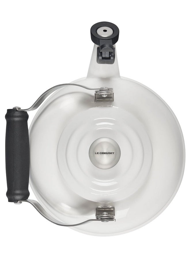 Le Creuset Le Creuset Enamel On Steel Whistling Tea Kettle with Metal Finishes, 1.7 qt., White  - Image 3