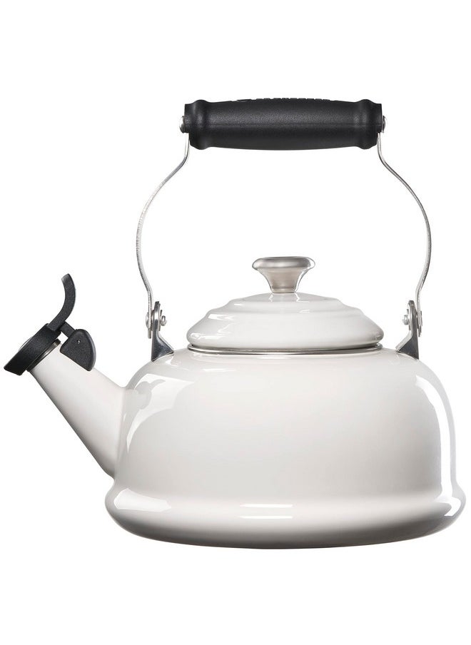 Le Creuset Le Creuset Enamel On Steel Whistling Tea Kettle with Metal Finishes, 1.7 qt., White  - Image 2