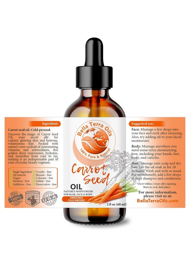 بيلا تيرا أويلز - زيت بذور الجزر العضوي 2 أونصة - غني بالكاروتين والعناصر الغذائية الأساسية، عزز نظام العناية بالبشرة الخاص بك بهذا الزيت الفاخر - Image 2