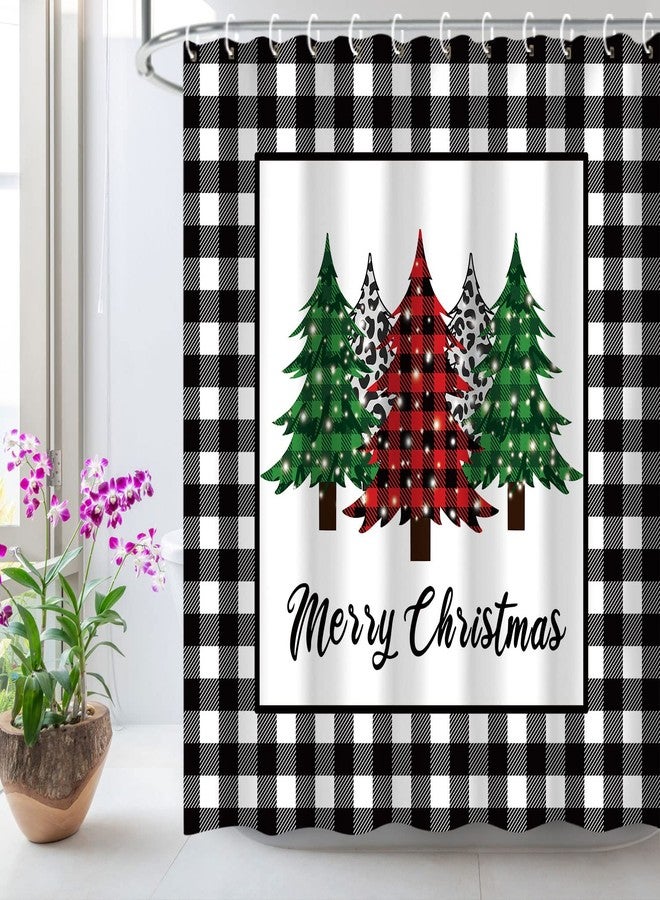 LIVILAN Christmas Shower Curtains, Merry Xmas Tree Bathroom Decor, 72''W X 72''H - Image 2