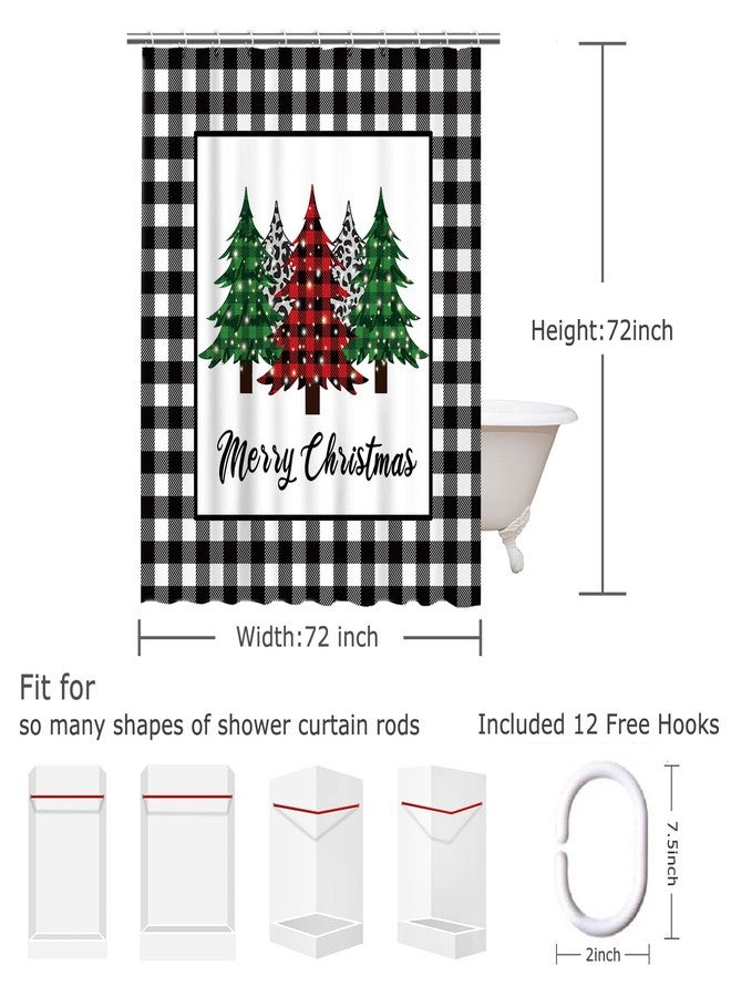 LIVILAN Christmas Shower Curtains, Merry Xmas Tree Bathroom Decor, 72''W X 72''H - Image 4