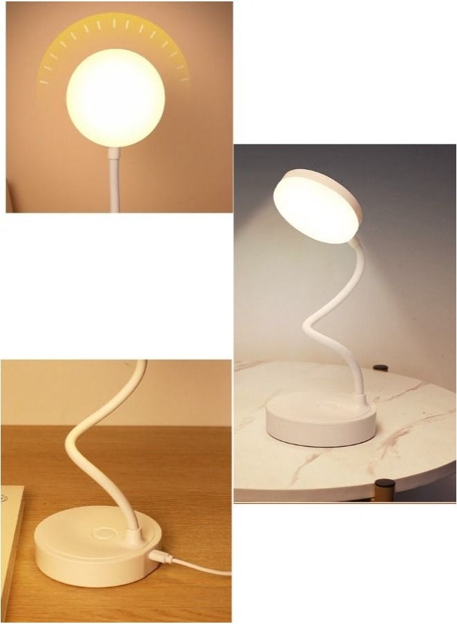 USB Rechargeable LED Eye Protection Table Lamp Dimmable with Three Colors Dormitory Study Office Foldable Multifunctional Reading Night Light - Image 2
