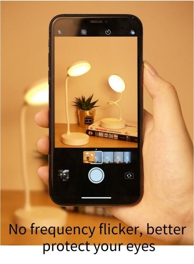 USB Rechargeable LED Eye Protection Table Lamp Dimmable with Three Colors Dormitory Study Office Foldable Multifunctional Reading Night Light - Image 4