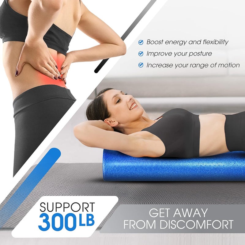 Yes4All High-Density Round Back Roller Foam, Exercise Foam Roller for Yoga, Pilates & Stretching - 12, 18, 24, 36 inch - Image 4