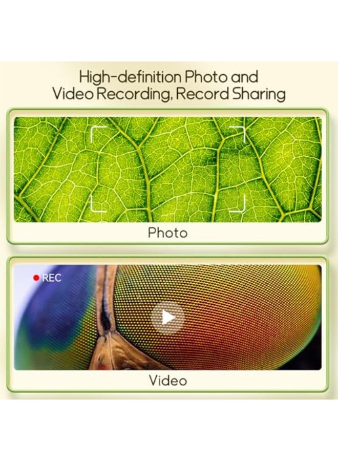 مجهر اطفال 1000X من لوكيج، كاميرا رقمية 2 انش، شاشة عرض HD، سهل الاستكشاف، تخزين 400 صورة، اتصال USB للكمبيوتر، نطاق تكبير 100X-1000X، للاستكشاف في الهواء الطلق  - Image 4
