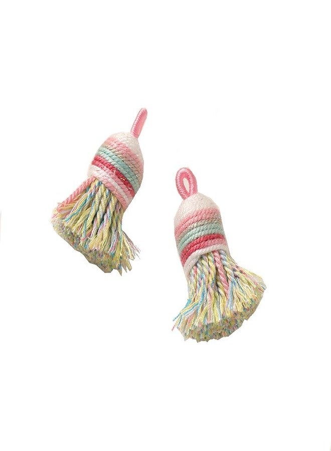 RayLineDo 12Pcs Cotton Thread Bright Color Short Tassels for DIY Craft Home Décor Handmade Bookmarks Jewelry Making Tassels Rainbow Color - Image 2
