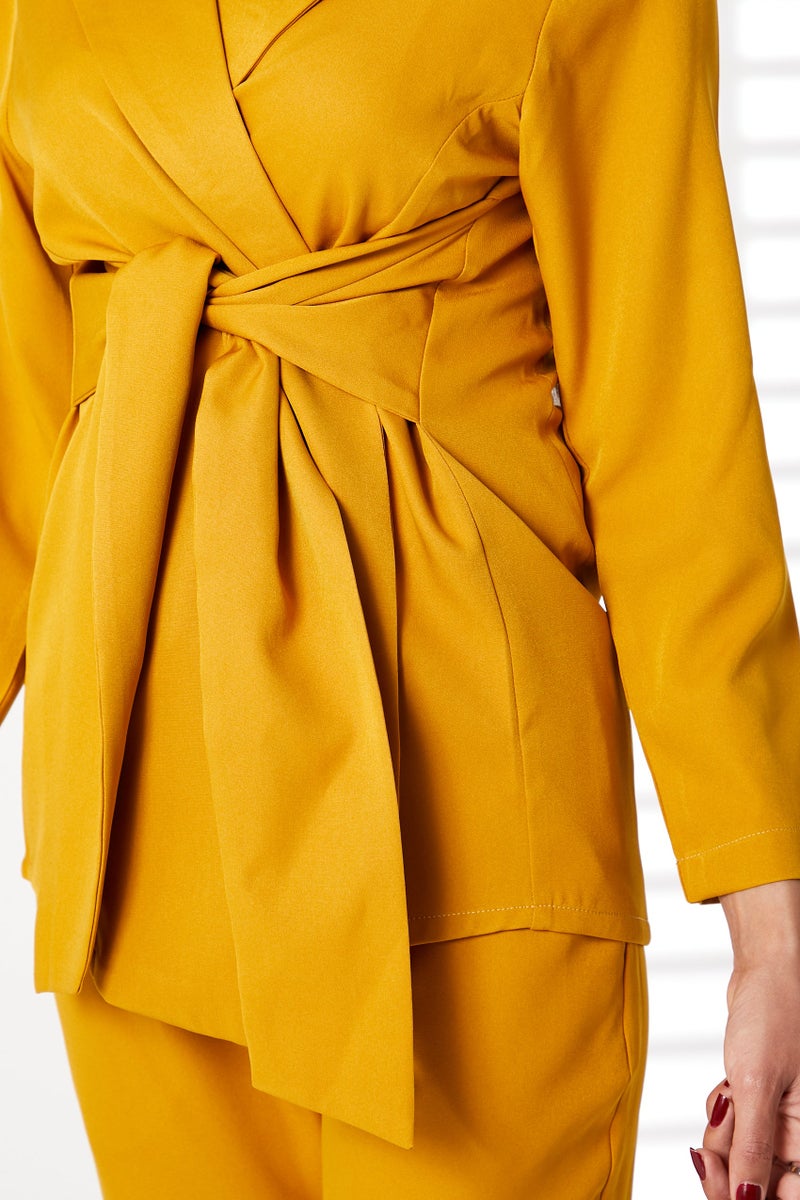 Moistreet Tie Detailed Blazer And Pants Set - Image 4