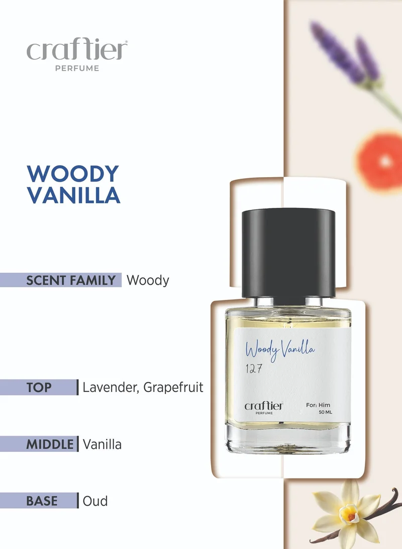 Craftier Perfume  WOODY VANILLA - Inspired of-STRONGER WITH YOU OUD, Eau De Parfum for Men - 50ml, Long Lasting Woody Fragrance Upto 36 Hrs, Travel Size Men's Perfume for Men | Best Price UAE