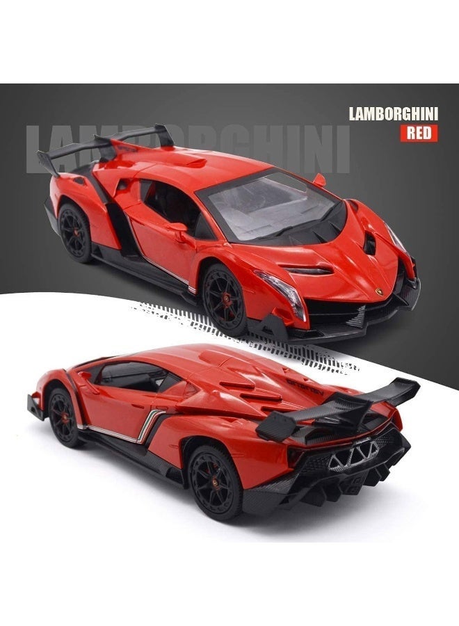 The Toys Home Licensed Lamborghini Veneno RC Car – 1:24 Scale 4‑Function Remote Control Supercar with Working Head/Tail Lights – Requires 3×AA + 2×AA Not Included – Window Gift Box (Red/Yellow/White) – Ages6+ - Image 2