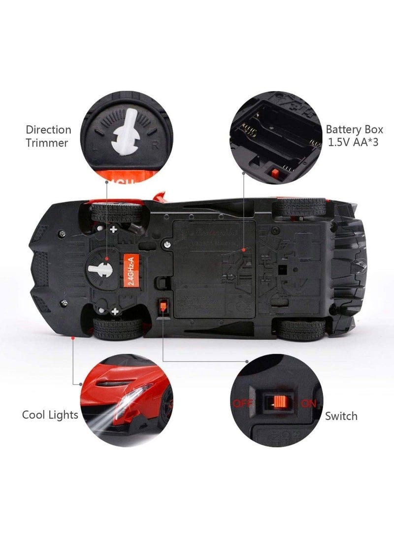 The Toys Home Licensed Lamborghini Veneno RC Car – 1:24 Scale 4‑Function Remote Control Supercar with Working Head/Tail Lights – Requires 3×AA + 2×AA Not Included – Window Gift Box (Red/Yellow/White) – Ages6+ - Image 3