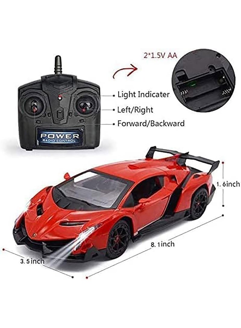 The Toys Home Licensed Lamborghini Veneno RC Car – 1:24 Scale 4‑Function Remote Control Supercar with Working Head/Tail Lights – Requires 3×AA + 2×AA Not Included – Window Gift Box (Red/Yellow/White) – Ages6+ - Image 5