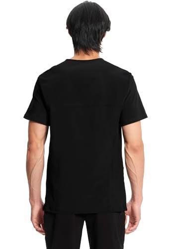 Cherokee Infinity V- Neck Men's Scrub Top with Rib Knit Back Panels CK900A, XL, Black - Image 2