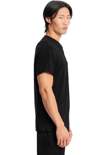 Cherokee Infinity V- Neck Men's Scrub Top with Rib Knit Back Panels CK900A, XL, Black - Image 5