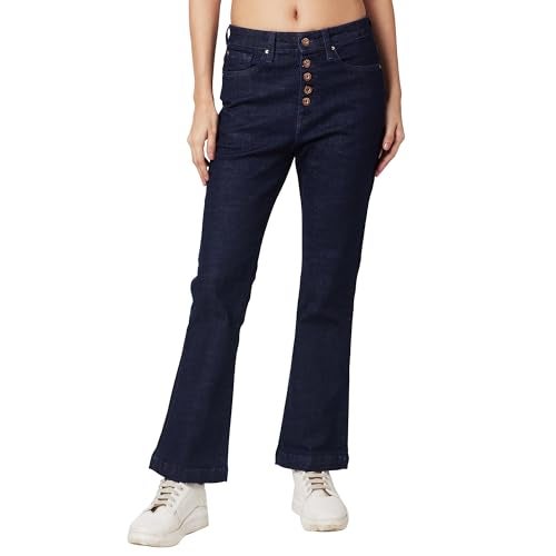 Spykar Mid Rise Bootcut Blue Jeans for Women (Size: 30)-WDYNR1BD182-Raw Blue - Image 1