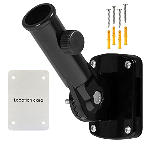 NQ Flag Pole Holder Adjustable, Flag Pole Bracket for Outside House Heavy Duty Aluminum, Multi-Position Flag Pole Mounting Bracket Rust Free with Hardwares, 1" Inner Diameter (Black- 1 Pack) - Image 1