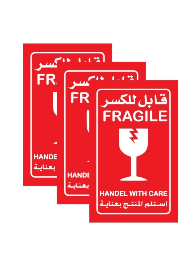 PixelsPackaging 1000 Fragile Warning Labels 14.5x10cm Rectangular Design for Safe Shipping - Image 2