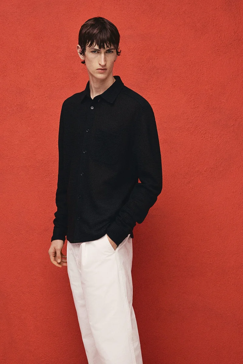 H&M Regular Fit Waffled shirt