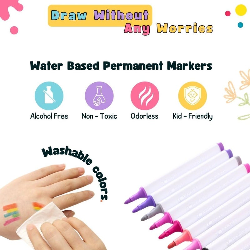 Tinker Squad 24 PC Acrylic Markers Paint Set for Painting | Water based Sketch Pens | Brush Pen Drawing Markers | Art Supplies - Image 4