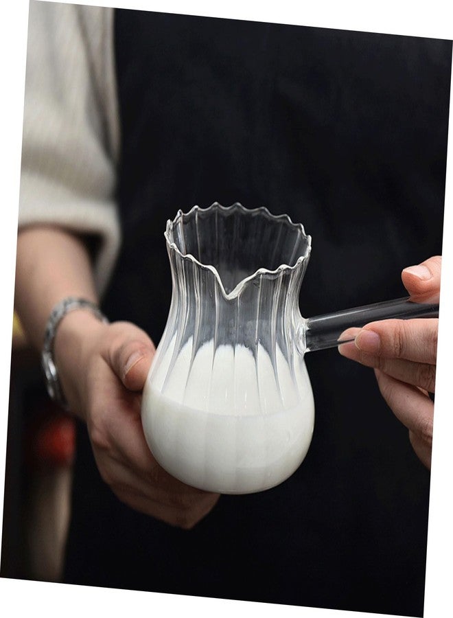 IMIKEYA Milk Cup Turkish Coffee Maker Tea Milk Espresso Creamer Housewarming Butter Melting Pot Beverage Serveware Coffee Pitcher Mug Frother Cup Pull Flower Vintage Glass - Image 5