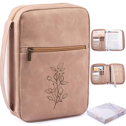 Aplufine PU Leather Bible Cover - Debossed Bible Case - Carrier - Gift Box with Pocket - Image 1