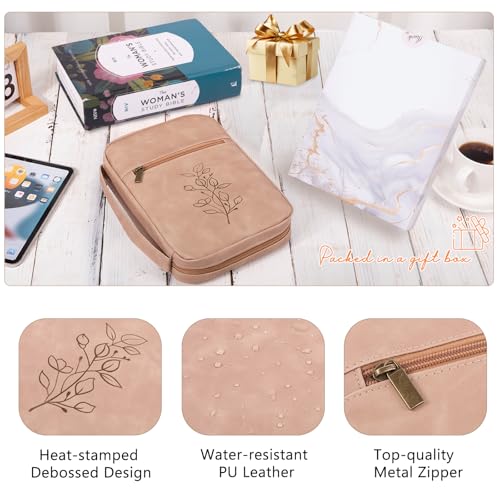Aplufine PU Leather Bible Cover - Debossed Bible Case - Carrier - Gift Box with Pocket - Image 2