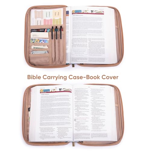 Aplufine PU Leather Bible Cover - Debossed Bible Case - Carrier - Gift Box with Pocket - Image 4