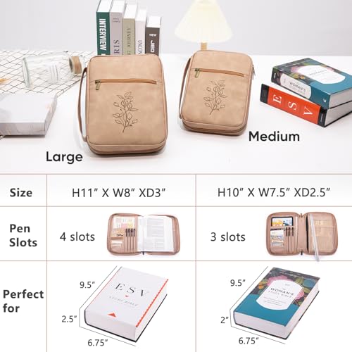 Aplufine PU Leather Bible Cover - Debossed Bible Case - Carrier - Gift Box with Pocket - Image 5