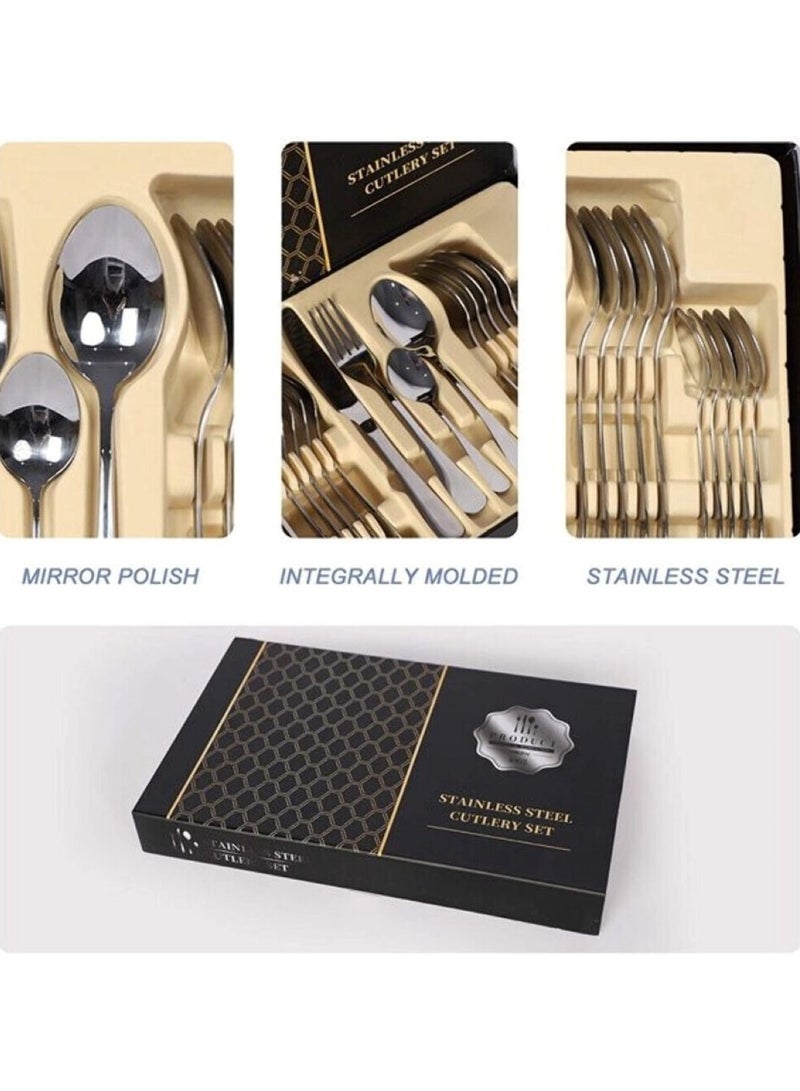 Kitchen Basics Stainless Steel Black Cutlery Set Elevate Your Kitchen with Elegant Spoon Knife and Fork Ensemble  - Image 2