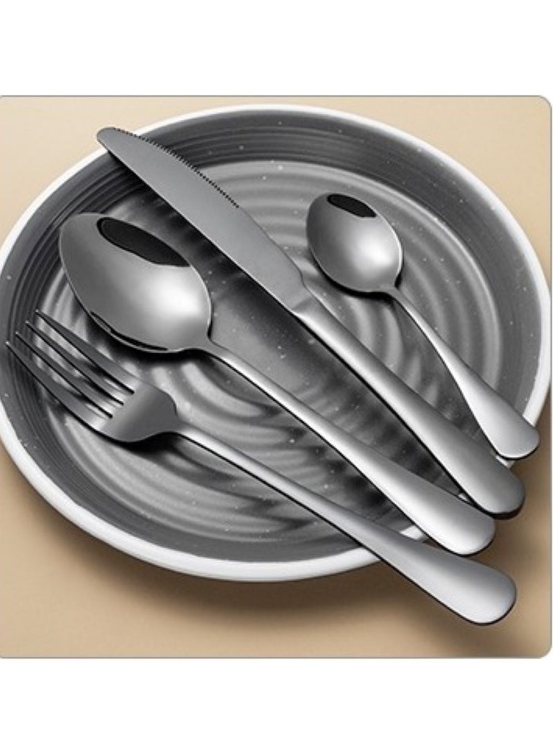 Kitchen Basics Stainless Steel Black Cutlery Set Elevate Your Kitchen with Elegant Spoon Knife and Fork Ensemble  - Image 4