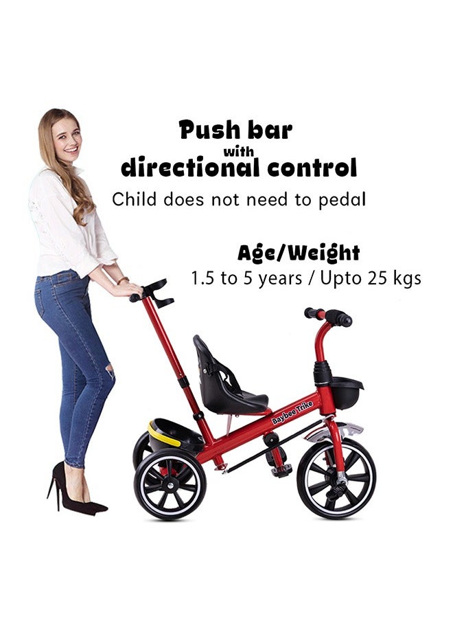 BAYBEE Baybee 2 in 1 Hero Baby Tricycle for Kids  Smart Plug and Play Kids Tricycle Cycle with Parental Push handle & Storage Baskets Baby Tricycle Cycle for Kids 2 to 5 Years Boy Girl Red  - Image 3