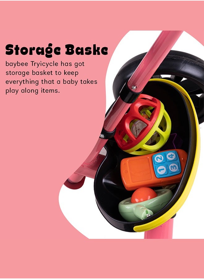 BAYBEE Baybee 2 in 1 Hero Baby Tricycle for Kids  Smart Plug and Play Kids Tricycle Cycle with Parental Push handle & Storage Baskets Baby Tricycle Cycle for Kids 2 to 5 Years Boy Girl Red  - Image 5