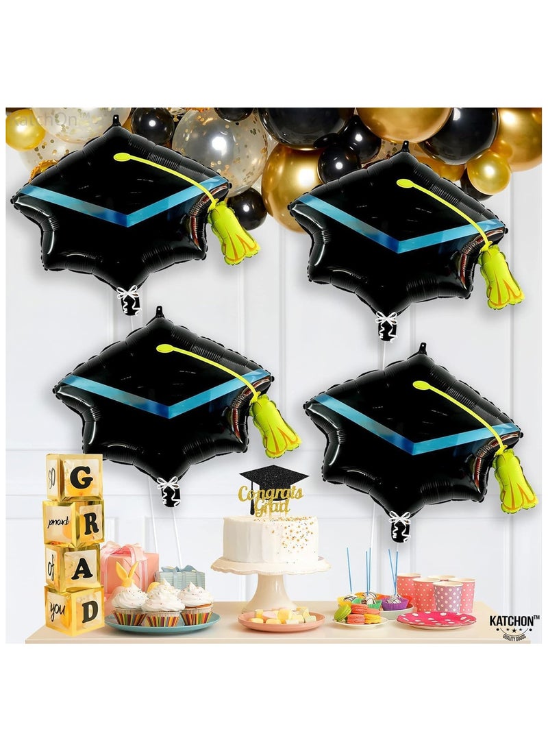 KATCHON KatchOn, Big Graduation Cap Balloons - 22 Inch, Pack of 4 | Grad Hat for Grad Decorations Class of 2025 | Grad Foil Balloons, Graduation Decorations 2025  - Image 4