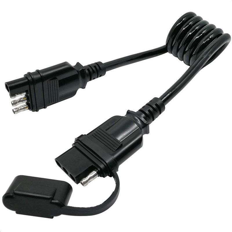 CARROFIX Trailer 4-Wire Flat Extension Harness 28" Flexible Coiled Cable with 4 Pin Connectors - Image 1