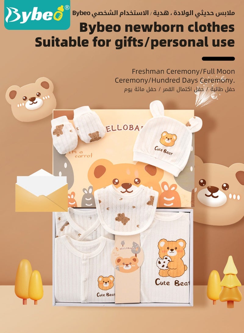 Bybeo 25PCS Newborn Baby Gifts Set, Newborn Layette Gift Set, Baby Clothes Accessories Set for Boys and Girls, Premium Cotton, Perfect Gift Box for Spring Summer Autumn Winter Four Seasons - Image 4