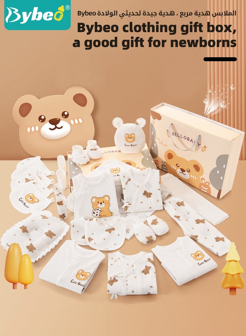 Bybeo 25PCS Newborn Baby Gifts Set, Newborn Layette Gift Set, Baby Clothes Accessories Set for Boys and Girls, Premium Cotton, Perfect Gift Box for Spring Summer Autumn Winter Four Seasons - Image 5