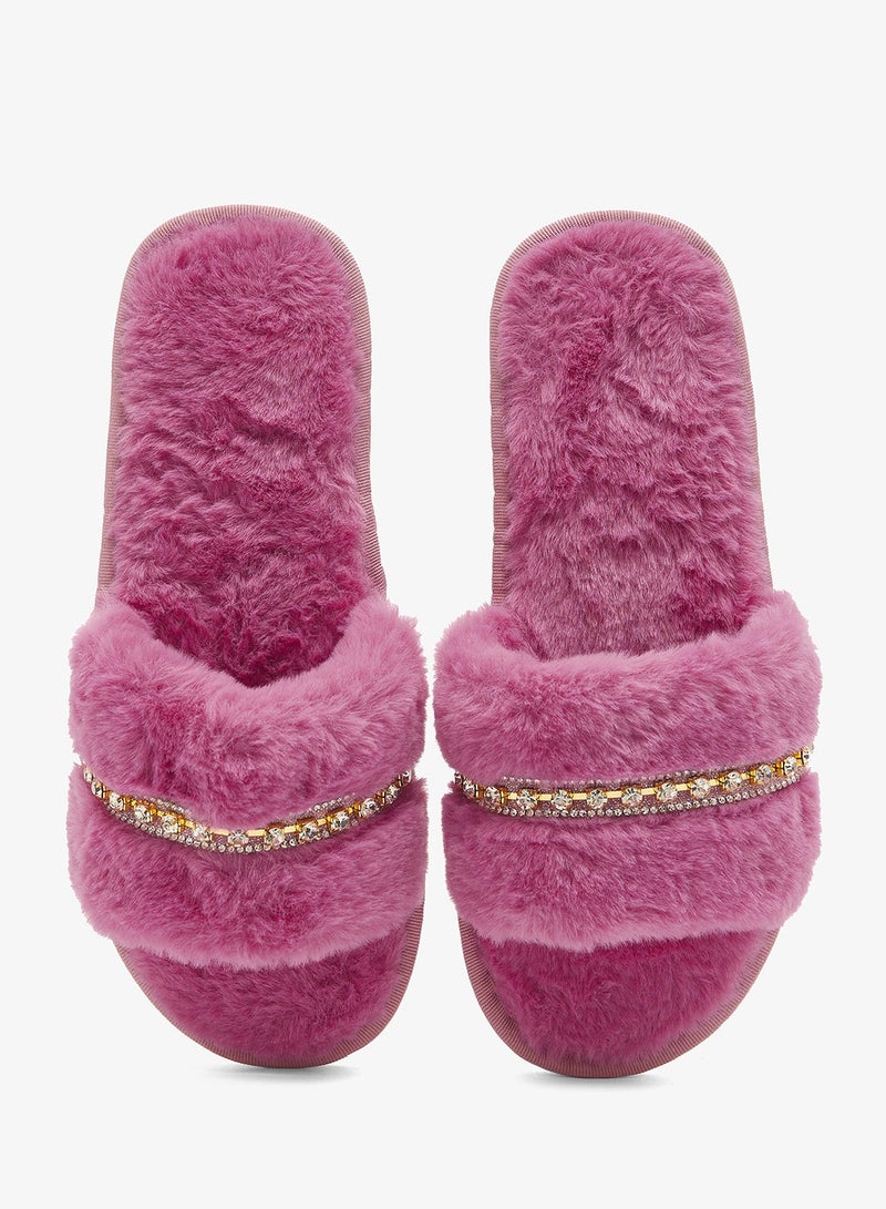 Ginger Printed Cozy Bedroom Slippers - Image 4