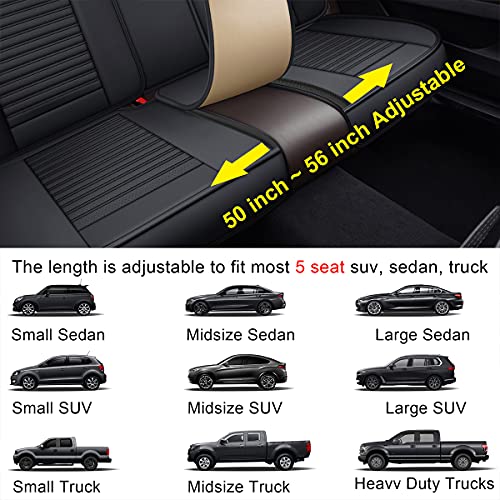 LINGVIDO Car Seat Covers,Breathable and Waterproof Faux Leather Automotive Seat Covers for Cars SUV Pick-up Truck Sedan,Universal Anti-Slip Driver Seat Cover with Backrest (Full Seat, Black) - Image 3