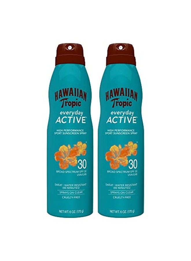 Hawaiian Tropic بخاخ واقي من الشمس للاستخدام اليومي بعامل حماية من الشمس 30، عبوة مزدوجة سعة 6 أونصات  - Image 1
