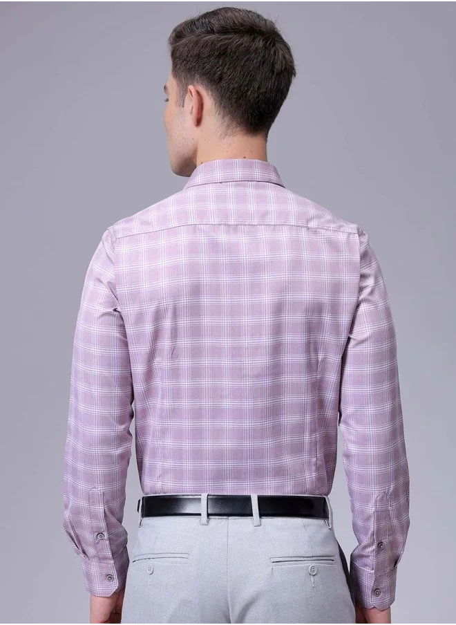 The Indian Garage Co Men Slim Fit Striped Full Sleeves Cutaway Collar Formal Shirt