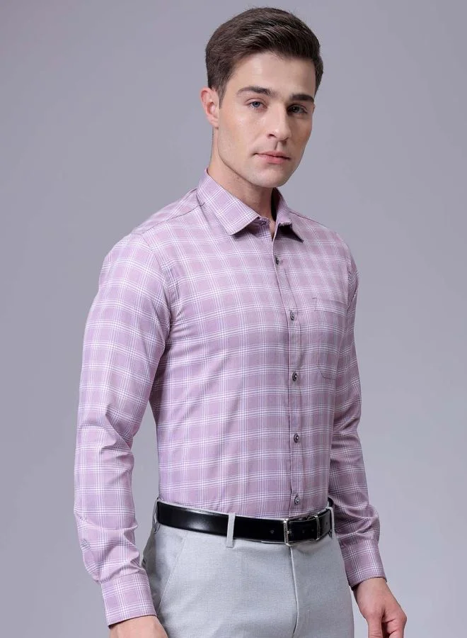 The Indian Garage Co Men Slim Fit Striped Full Sleeves Cutaway Collar Formal Shirt