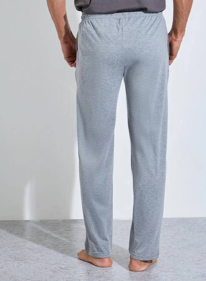 Styli  Men Grey Solid Relaxed Fit Knitted Pants for Men | Best Price UAE
