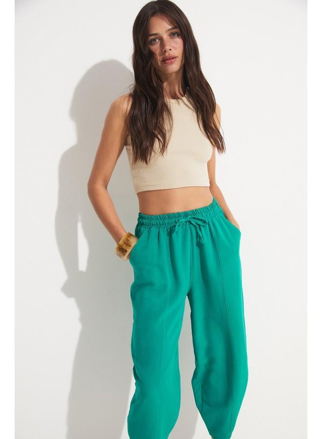 جون بنطلون فيسكوز بخصر مطاطي من جوني - تركواز - Image 2