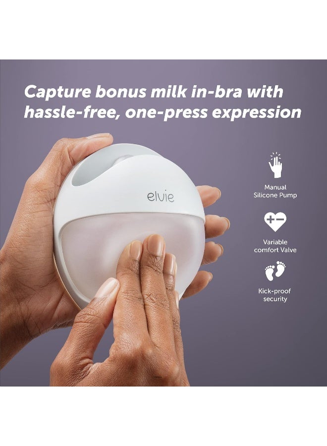 Elvie Curve - Manual Wearable Breast Pump - Hands-Free, Kick-Proof, Portable Silicone Pump That Can Be Worn in-Bra for Gentle, Natural Milk Expression - Breast Feeding Essentials - Image 2