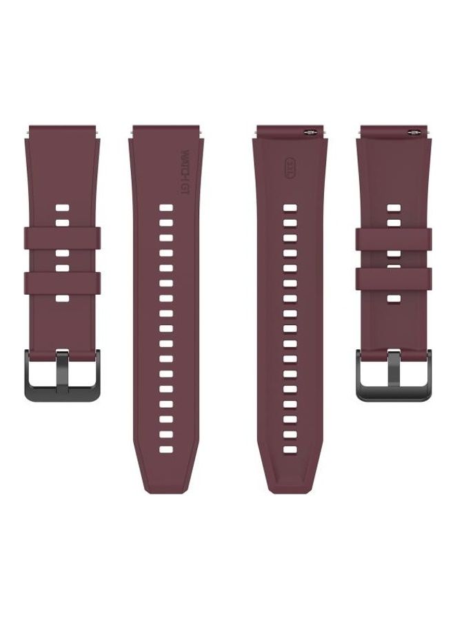 NIBEMINENT Silicone Replacement Strap Watchband For Huawei Watch GT2 Pro Wine Red - Image 2