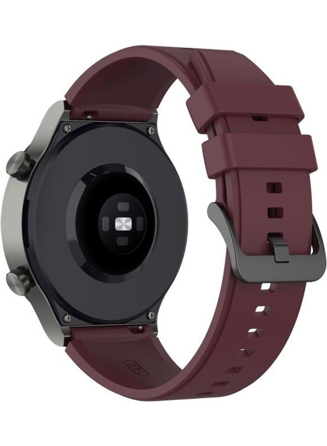 NIBEMINENT Silicone Replacement Strap Watchband For Huawei Watch GT2 Pro Wine Red - Image 5