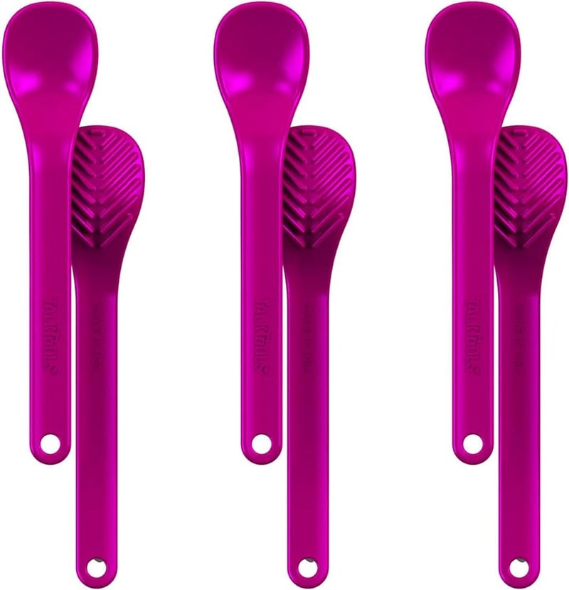 TalkTools Wee Textured Magenta Spoons - Oral Awareness During Feeding | Encourages Lip Closure | Ideal for Therapy | User Friendly Design for Adults and Children | Dishwasher Safe | Food Grade - 6 Pk - Image 1