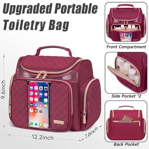 Tealari Large Toiletry Bag for Women Men,Bathroom Bag,Water Resistant Shower Bag,Makeup Bag,Portable Shower Caddy for College Dorm,Hanging Travel Toiletry Bag with Transparent Waterproof Phone Pocket - Image 4